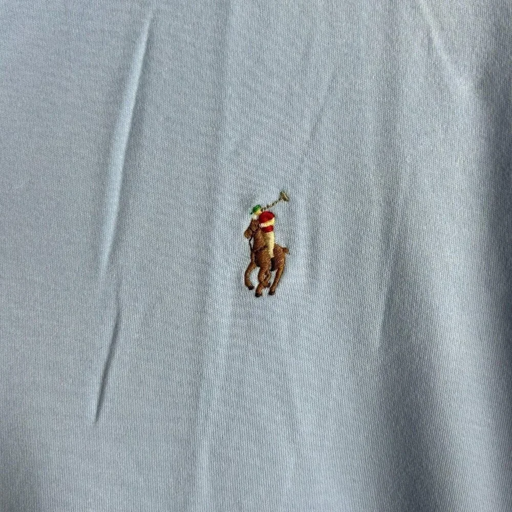 Polo Ralph Lauren Polo Shirt Mens Large Light Blue Classic Fit‎ Flesh Pony Golf